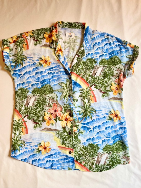 Marine Layer Tops - Marine Layer Tropical Hawaiian Button  Up Camp Shirt Small